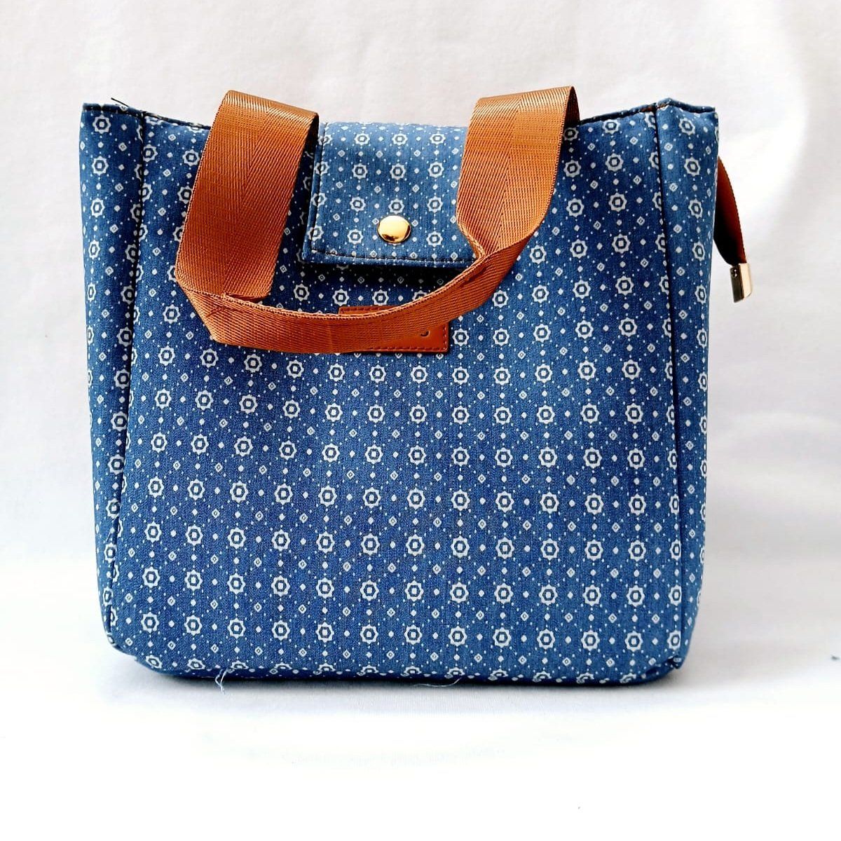 NACIONAL - Lonchera Térmica Jean con Circulos para Mujer