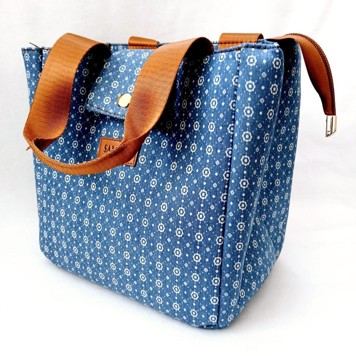 NACIONAL - Lonchera Térmica Jean con Circulos para Mujer