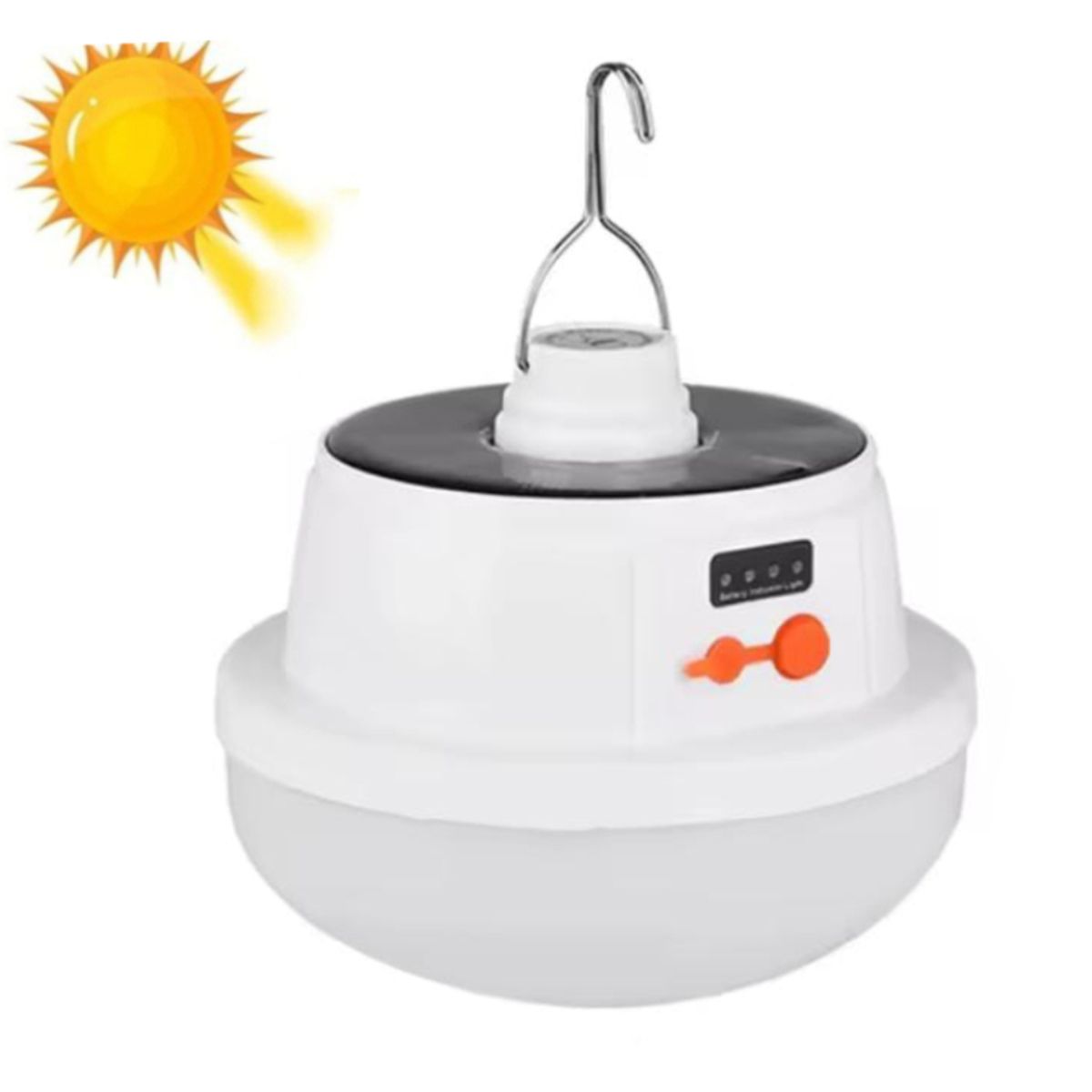 GENERICO - Foco Lampara Luz LED Recargable con Panel Solar Portatil