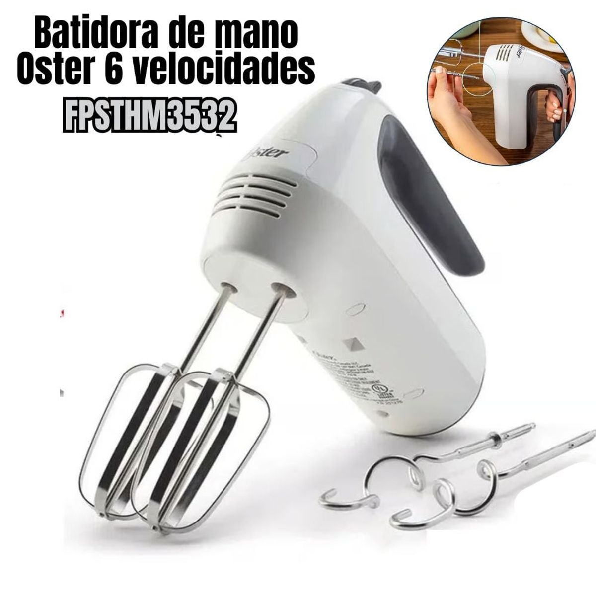 OSTER - Batidora Oster de Mano con 6 velocidades de 250 watts