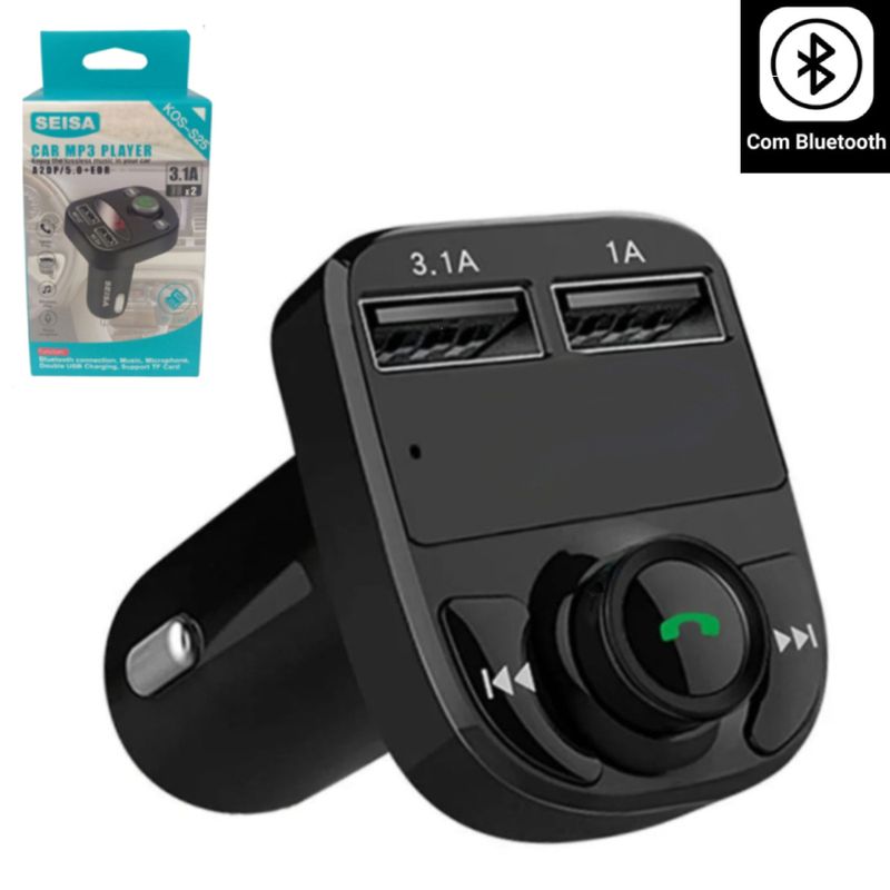 SEISA - Adaptador Bluetooth para Auto Cargador Transmisor Receptor