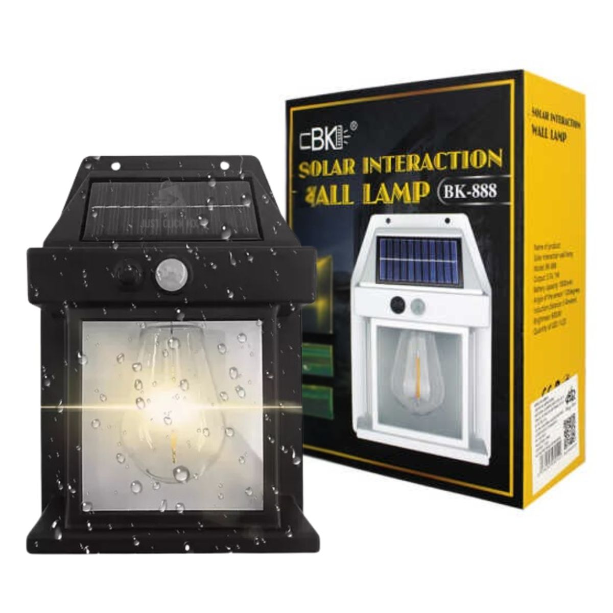 SEISA - Lampara Luz LED Iluminacion Con Panel Solar con Sensor de Movimiento