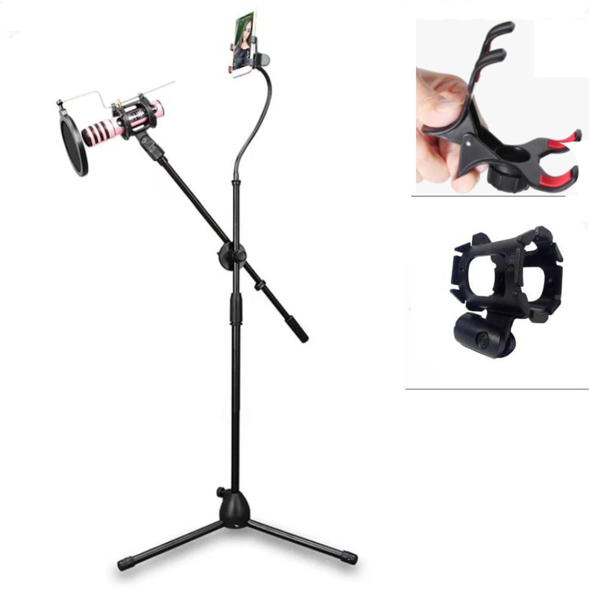 GENERICO - Soporte de Suelo Tripode para Microfono Celular Pedestal