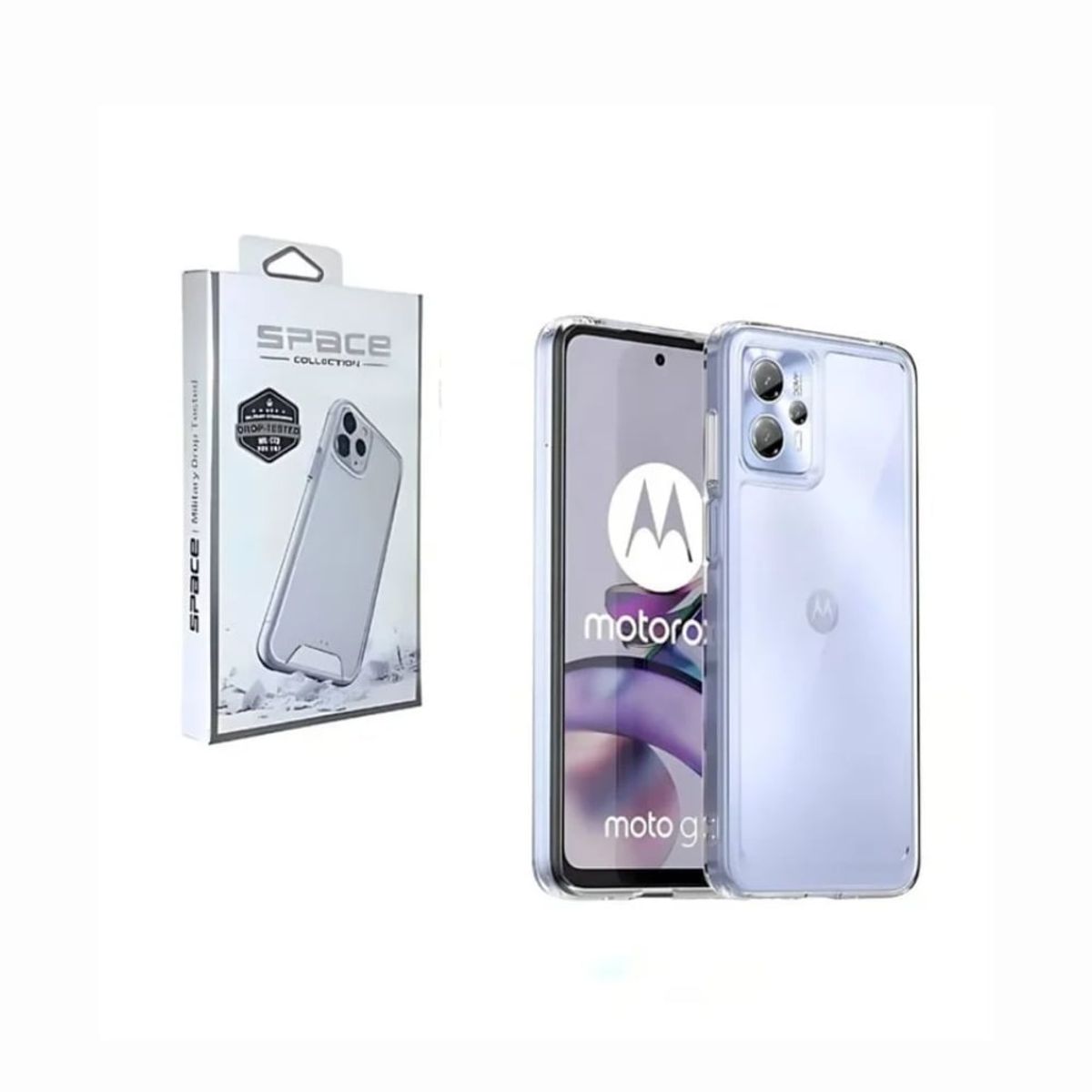 SPACE - Case Space Transparente Para Motorola Moto G14 + Mica de Vidrio