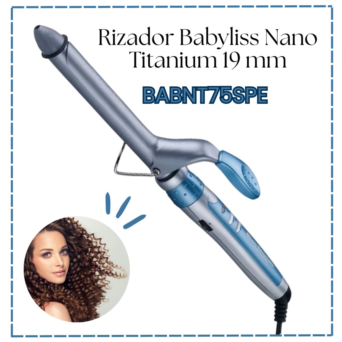 BABYLISS PRO - Rizadora BabylissPro Nano Titanium 3/4"  19mm - 401°F
