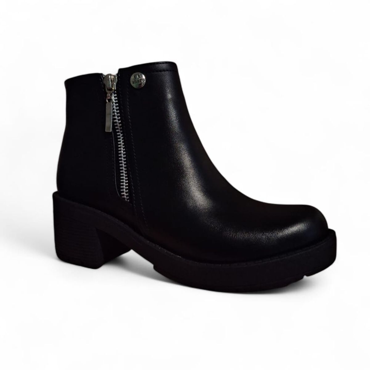 GENERICO - Botin Mujer Yomar Cierre Adorno Taco 5 Cm Color Negro