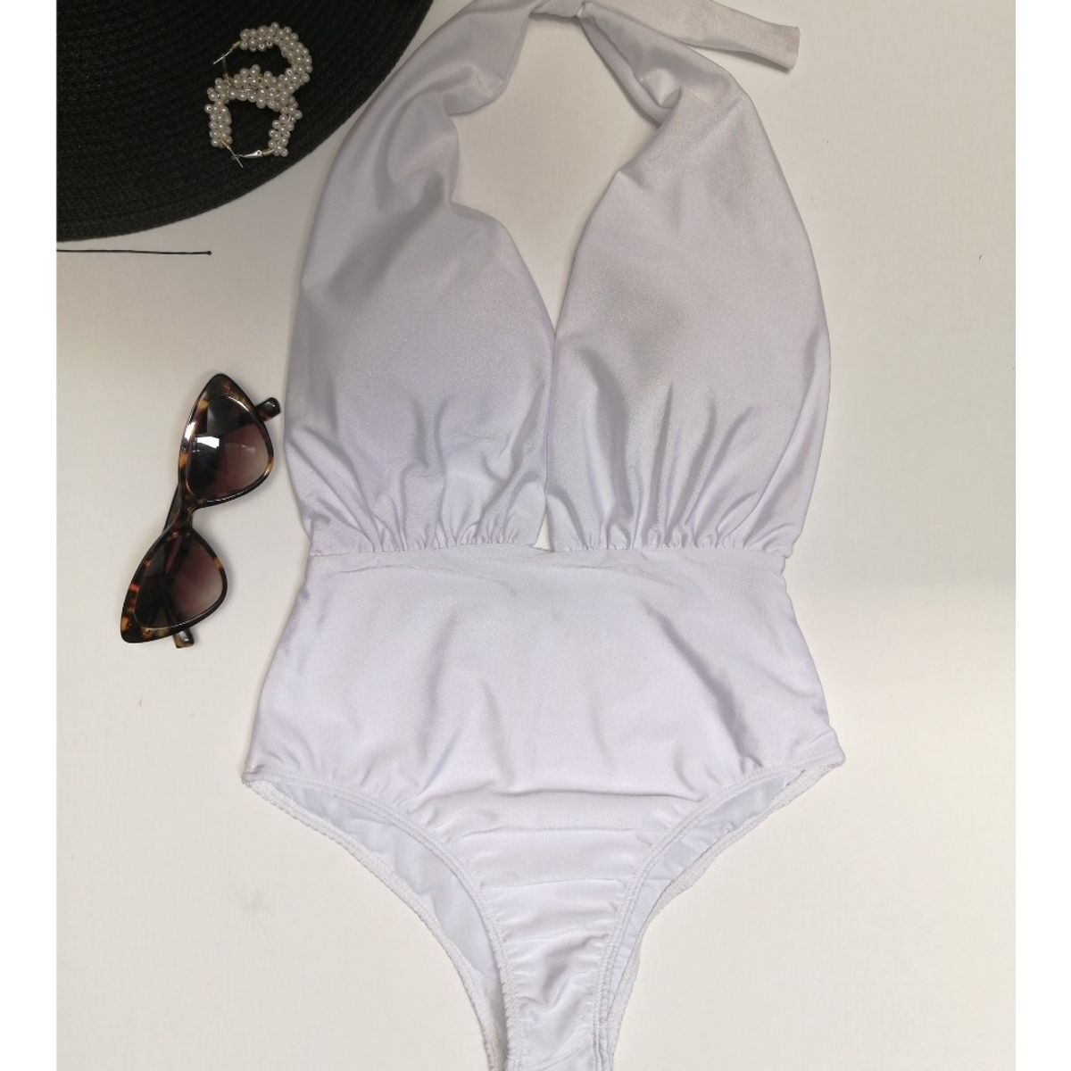 GENERICO - Ropa de baño Halter Enterizo Blanco