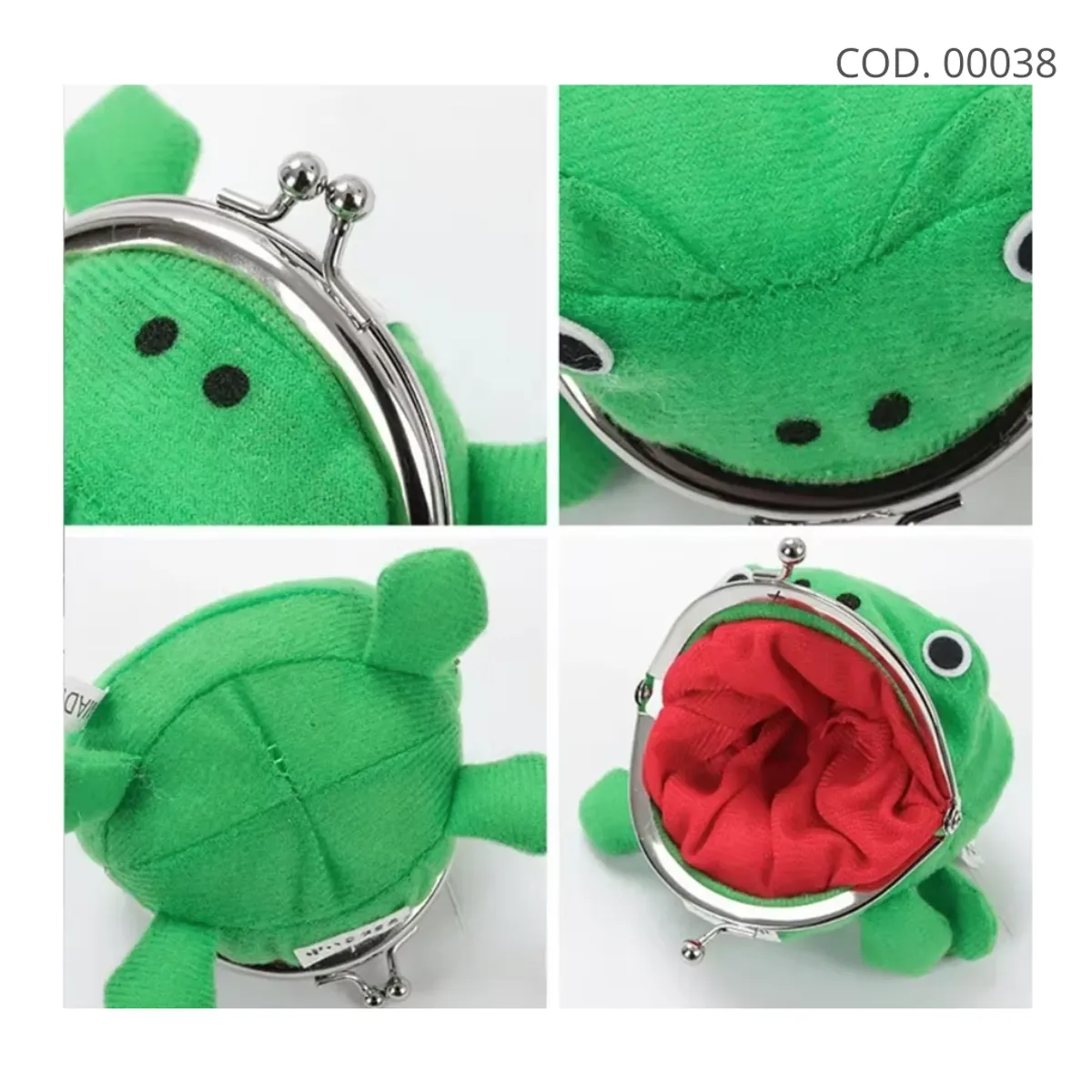 GENERICO - Monedero Rana Verde Felpa Anime