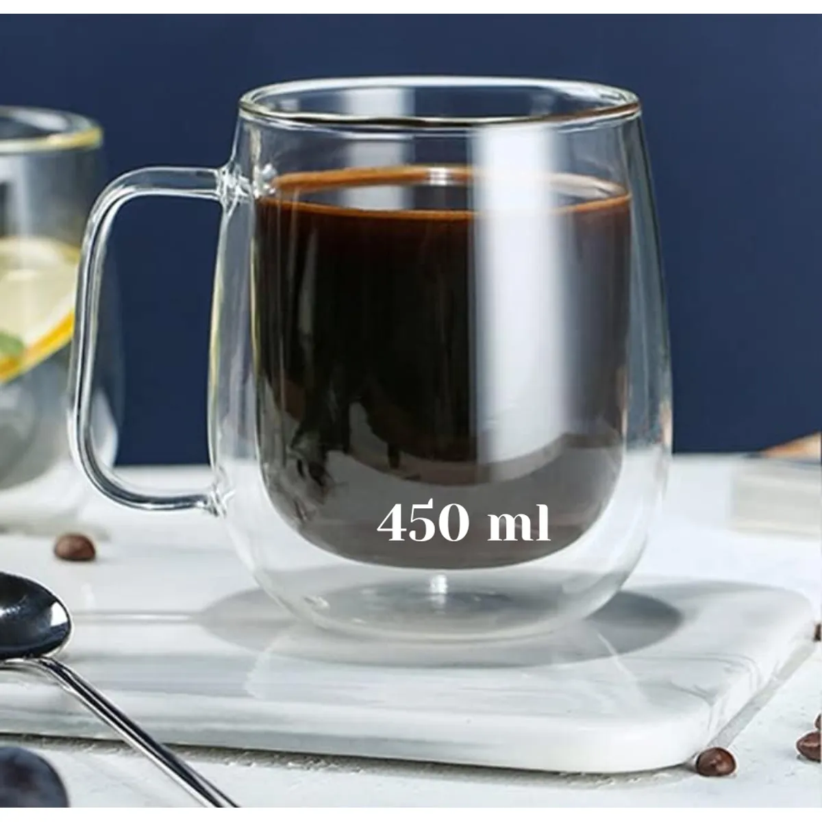 GENERICO - Taza de café de vidrio doble 450 ml