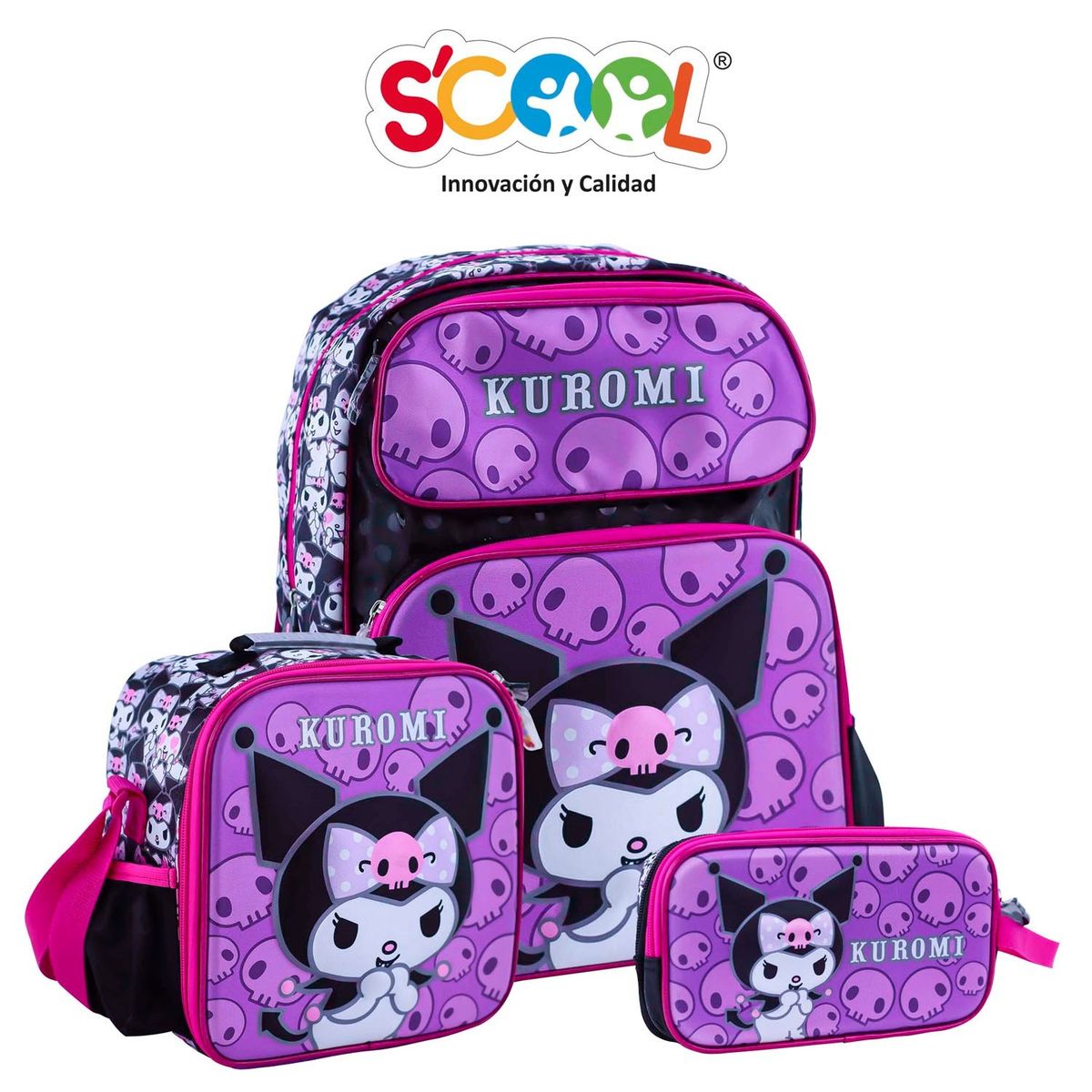 SCOOL - SET MOCHILA SCOOL EVA 3D SATIN KUROMI