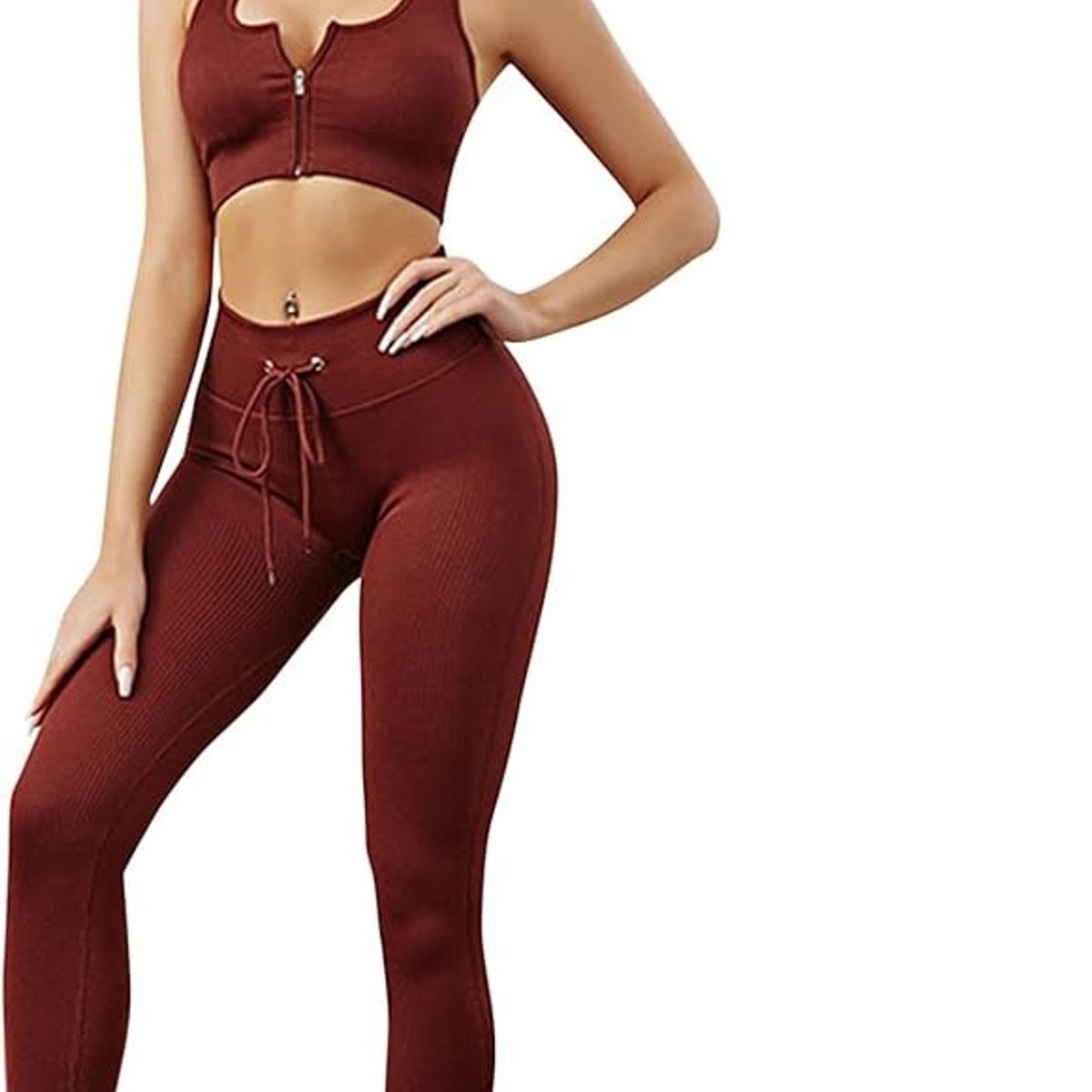 GENERICO - Conjunto deportivo de 2 piezas para mujer sara vino