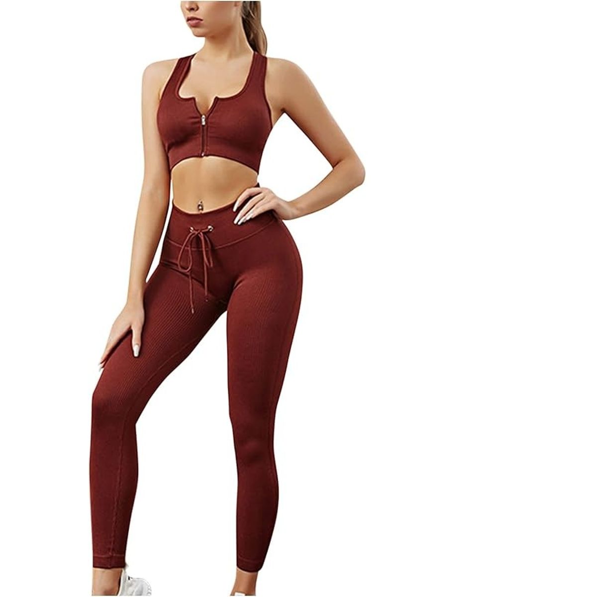 GENERICO - Conjunto deportivo de 2 piezas para mujer sara vino