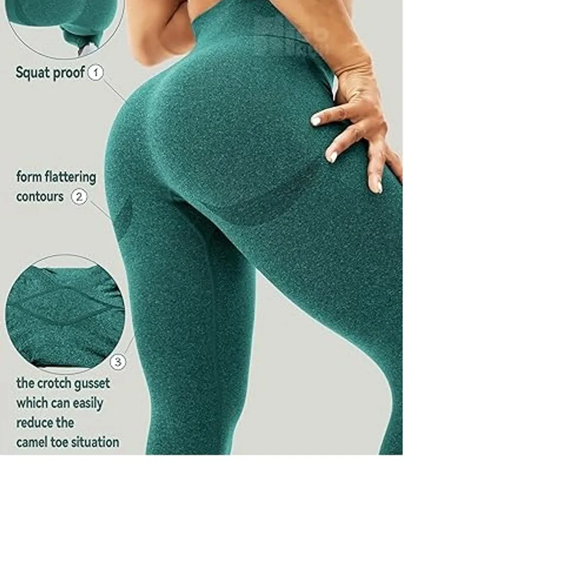 GENERICO - Leggings deportivo sin costuras verano GYM verde botella