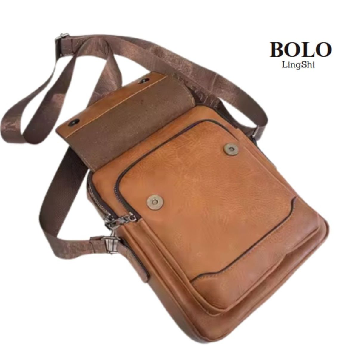 GENERICO - Morral Hombre en Cuero PU Bandolera Elegante ejecutivo