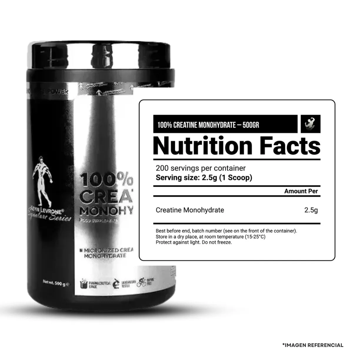 KEVIN LEVRONE - Creatina Kevin Levrone 500 G Monohidratada Micronizada + Shaker