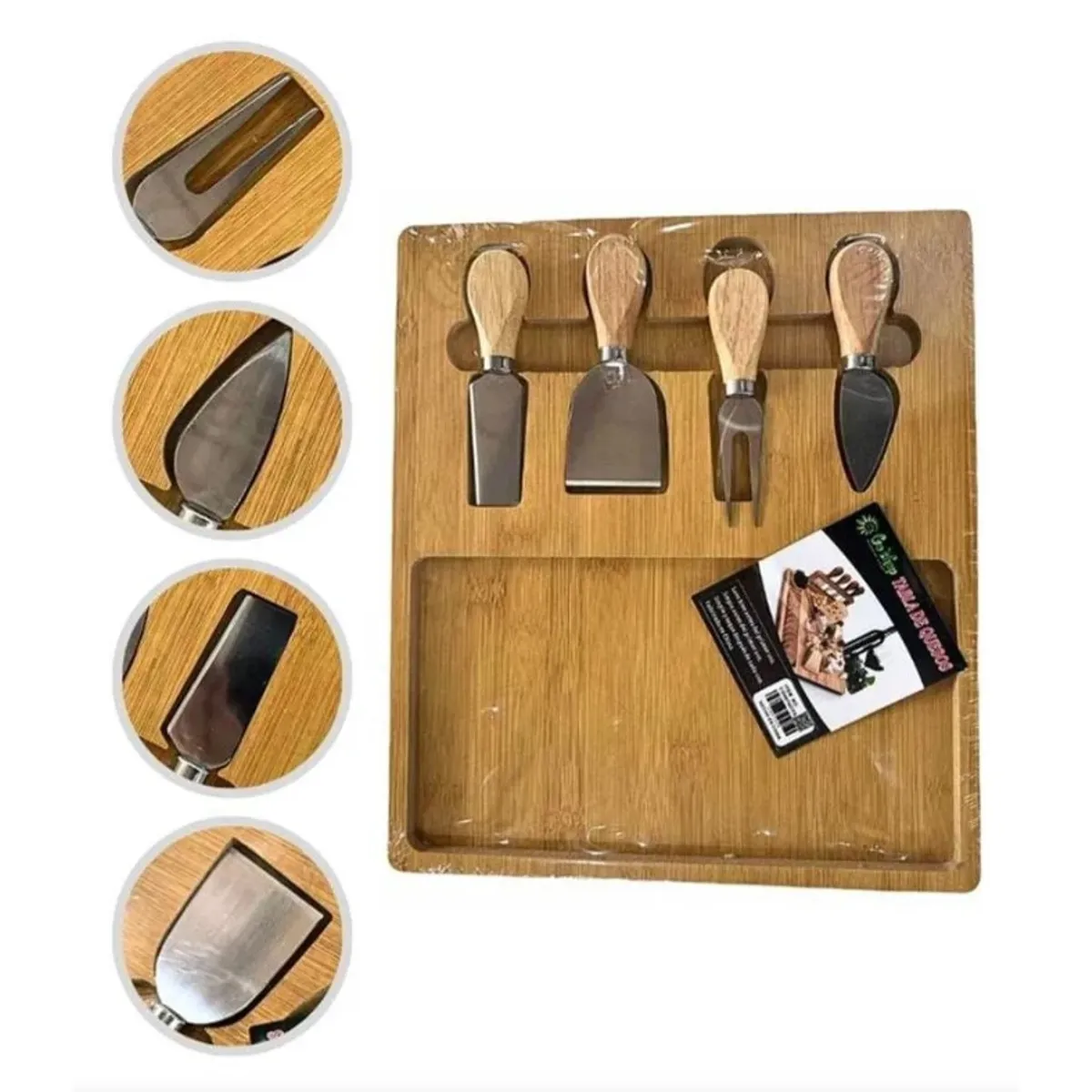 GENERICO - Tabla de Queso o Piqueos con 4 Cuchillos