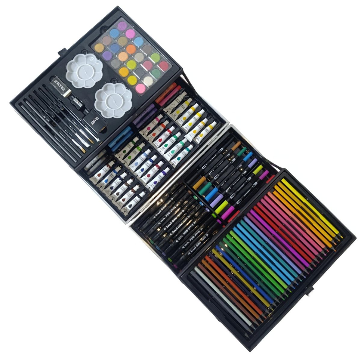 GENERICO - Set de Arte Maleta de Aluminio 132 Piezas touch y dual