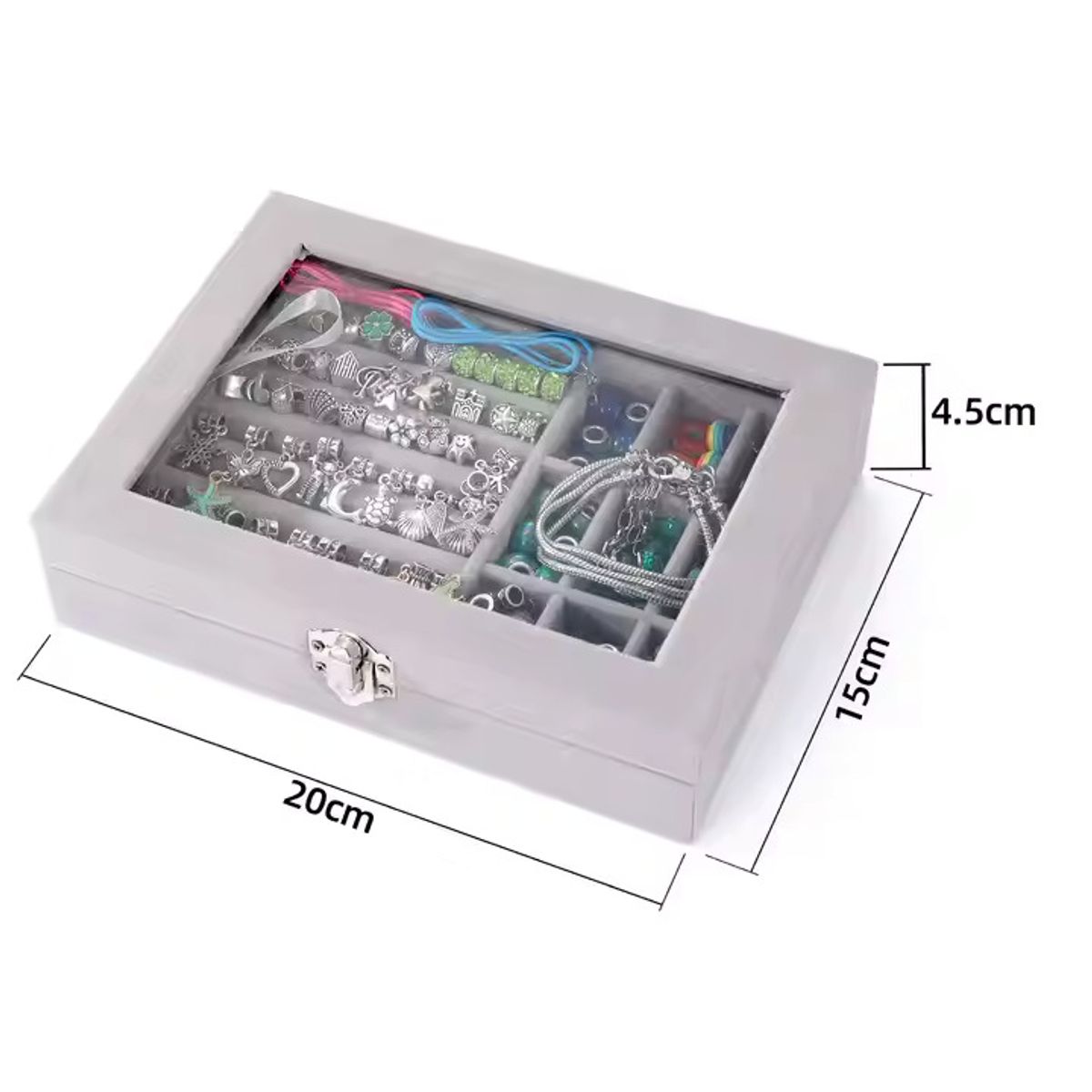 GENERICO - SET PARA ARMAR PULSERAS Y COLLARES DE 110 PIEZAS CELESTE