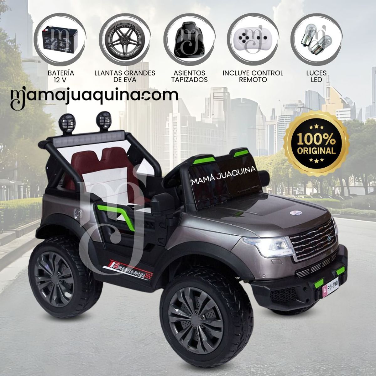 BEAUTIFUL - Carro a Batería para Niños «ROVER PLUS» Gray