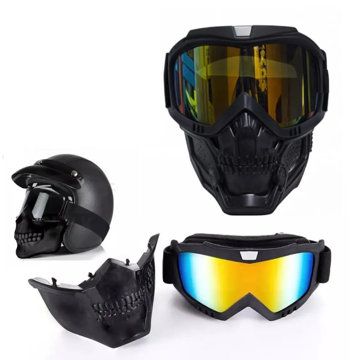 GENERICO - Lente Mascara Cortaviento Rostro Moto Bicicleta Sol Lluvia