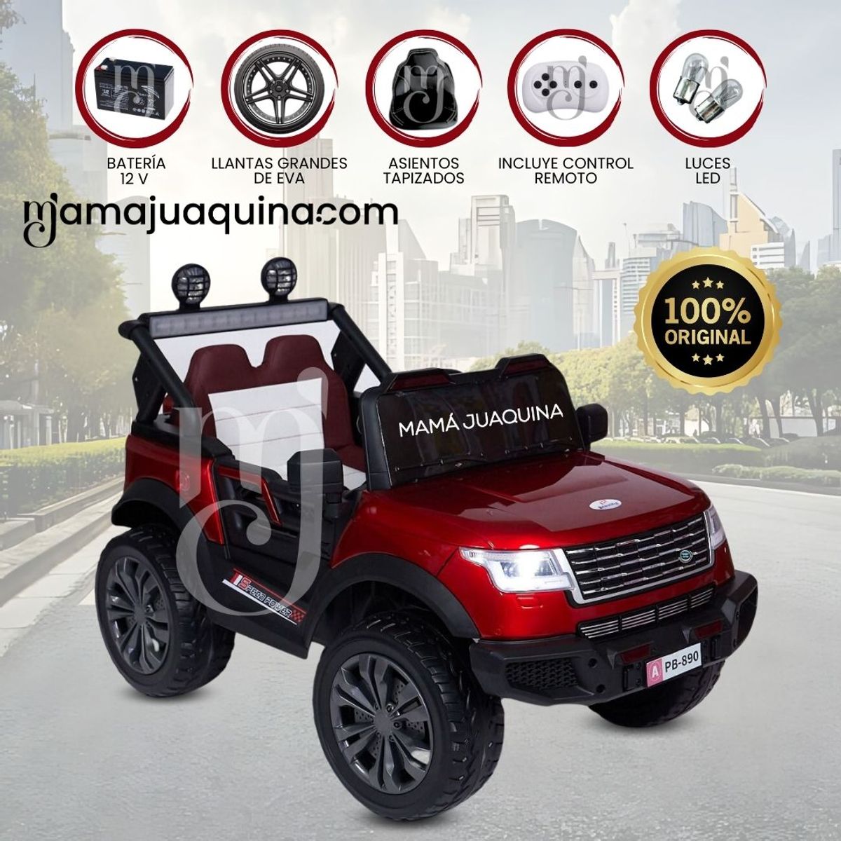 BEAUTIFUL - Carro a Batería para Niños «ROVER PLUS» Red