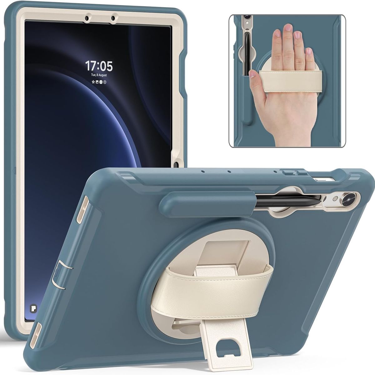 FUNDAANTIGOLPES - Funda Armor 360° para Tablet Samsung S9 - S9 FE Acero