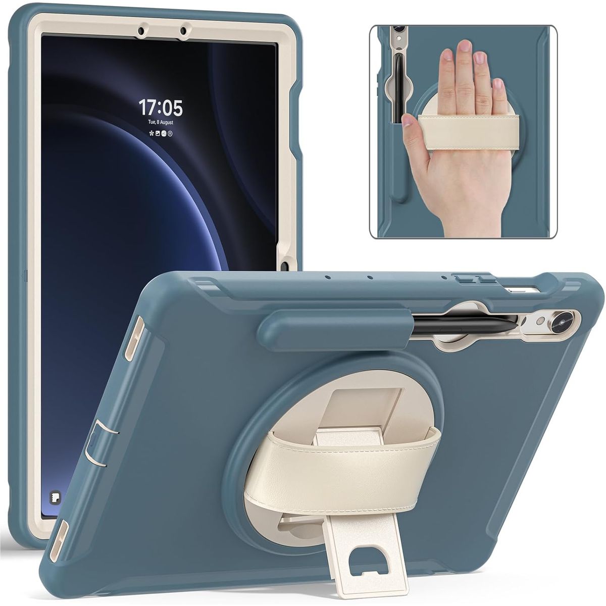 FUNDAANTIGOLPES - Funda Armor 360° para Tablet Samsung S9 - S9 FE Acero