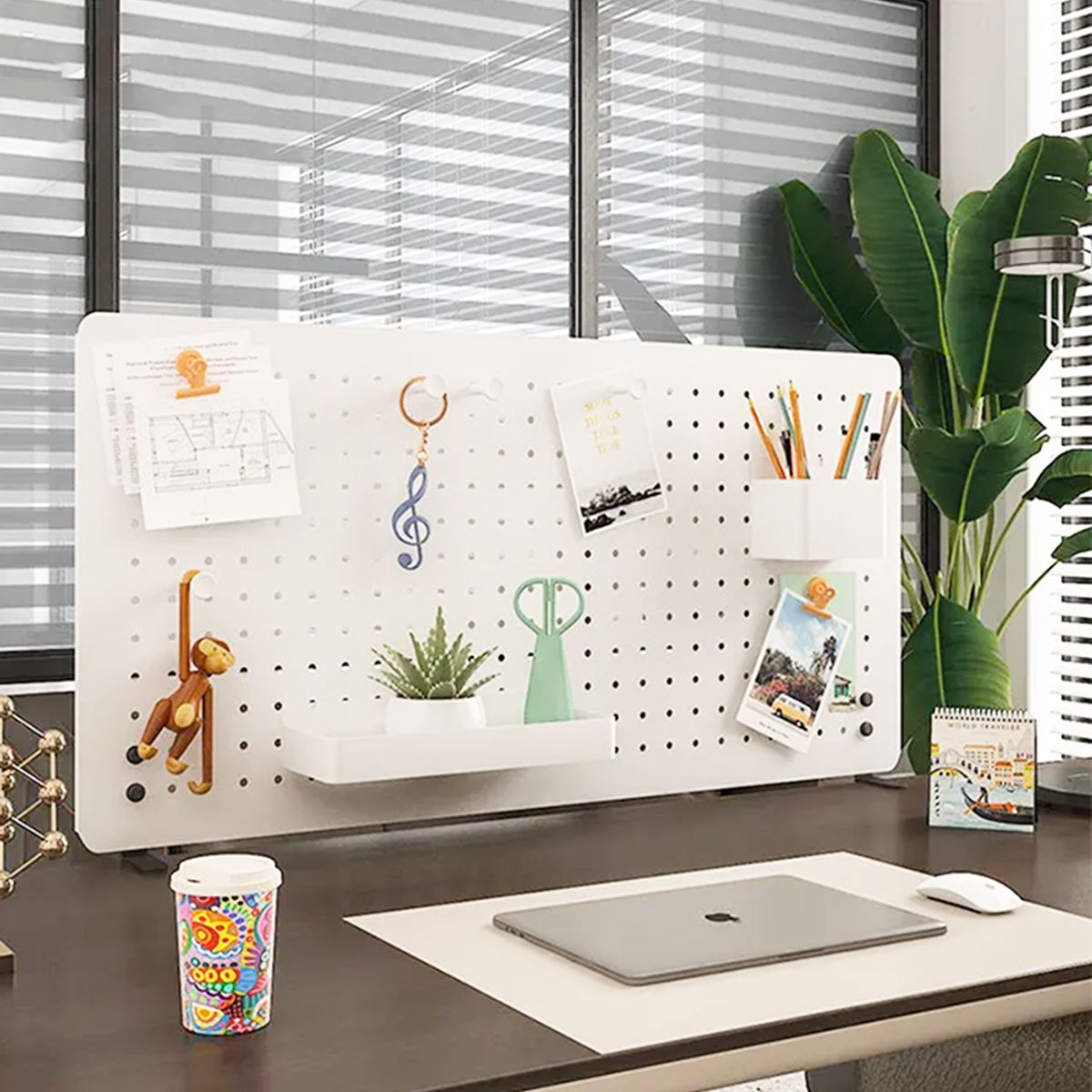 GENERICO - Tablero perforado para escritorio blanco