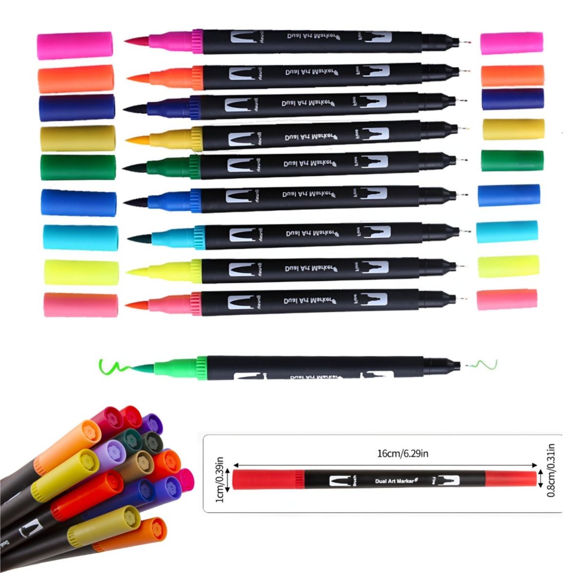 GENERICO - Set de Arte Maleta de Aluminio 132 Piezas touch y dual