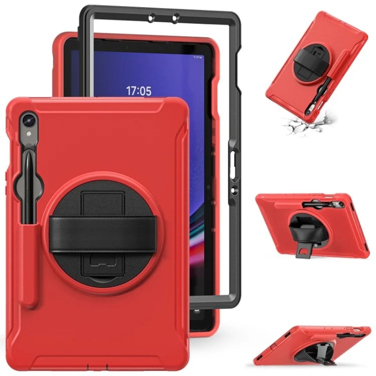 FUNDAANTIGOLPES - Funda Armor 360° para Tablet Samsung S9 - S9 FE Rojo