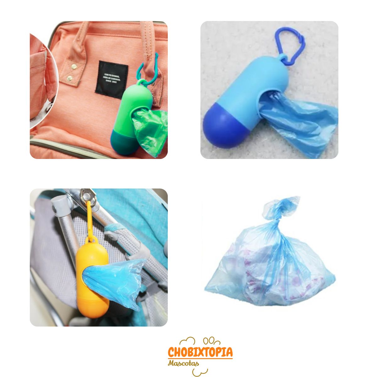 GENERICO - CAPSULA PORTA BOLSAS PARA DESECHOS NEGRO - CON 1 REPUESTO