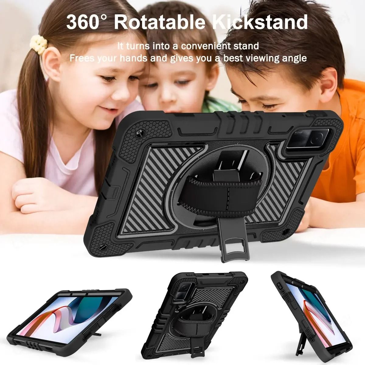 FUNDAANTIGOLPES - Funda Armor 360° para Tablet Xiaomi Redmi Pad SE Negro