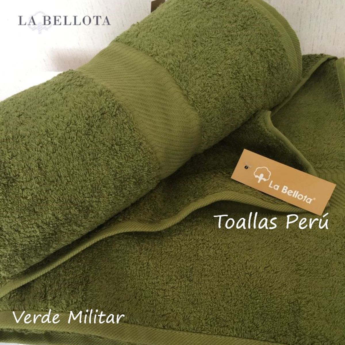 LA BELLOTA - Toalla de Baño "Gold Label" 560 grs/m2 "La Bellota" Verde Militar