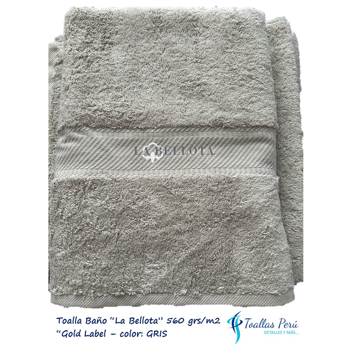 LA BELLOTA - Toalla de Baño "Gold Label" 560 grs/m2 "La Bellota" color: Gris