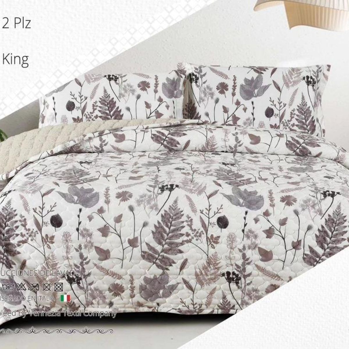 VENEZIA - Set De Cubrecama 2 Pz Tela con Carnero + Sabanas + Fundas