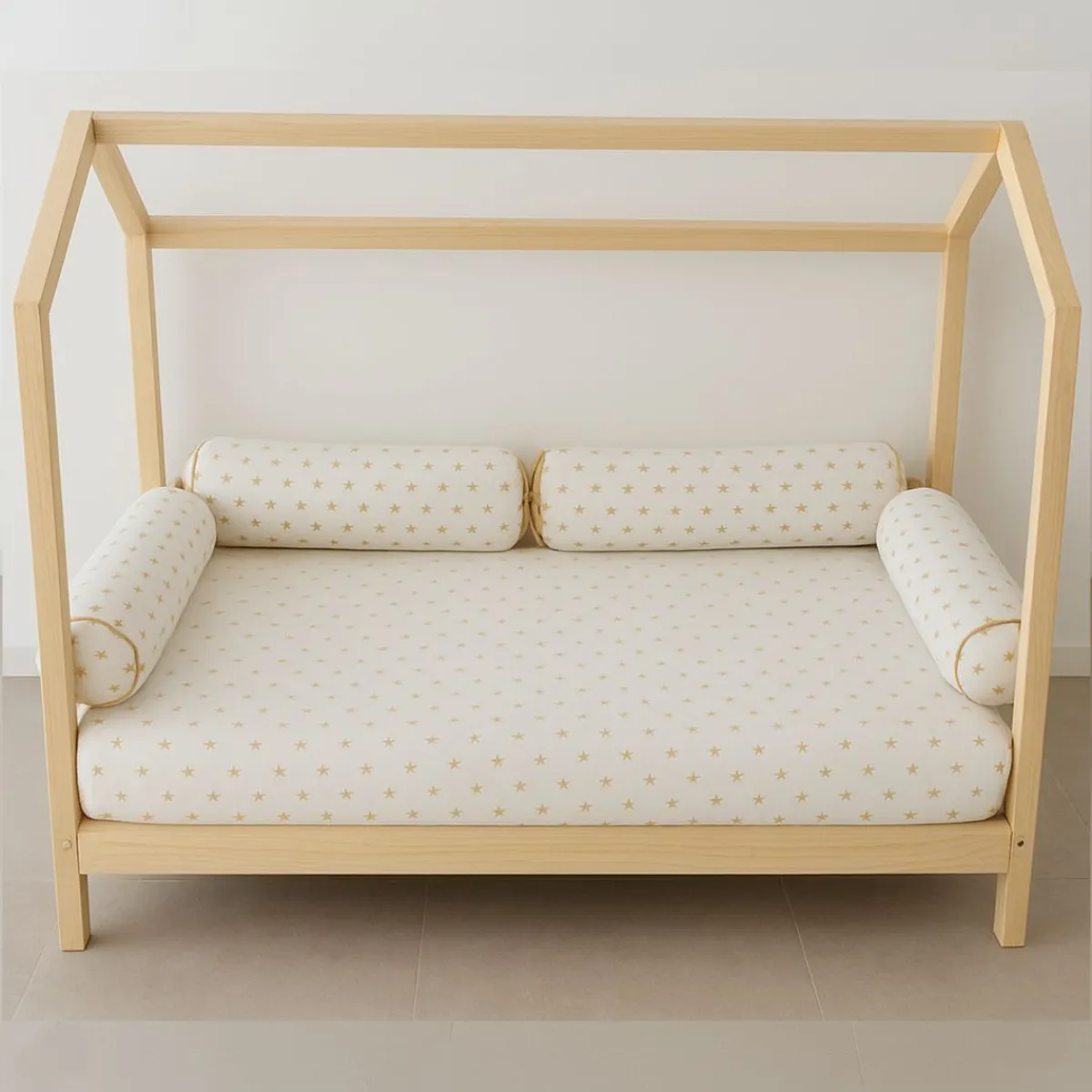 GENERICO - Bumpers Tubulares para cama  Montessori 1.5 Plz Estrellitas