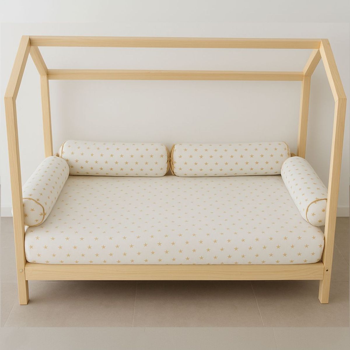 GENERICO - Bumpers Tubulares para cama  Montessori 1.5 Plz Estrellitas