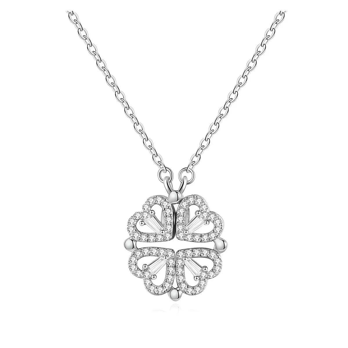 GENERICO - Collar Mamá Trébol 4 Hojas Corazón Joya Regalo Acero