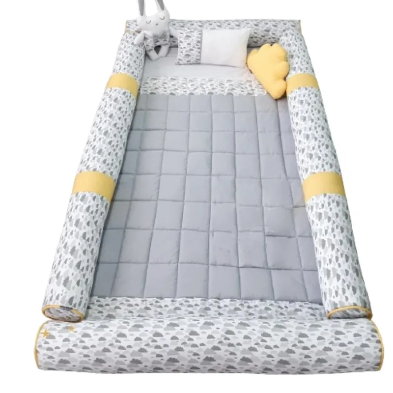 GENERICO - Bumpers Tubulares para cama  Montessori 1.5 Plz Nubecitas