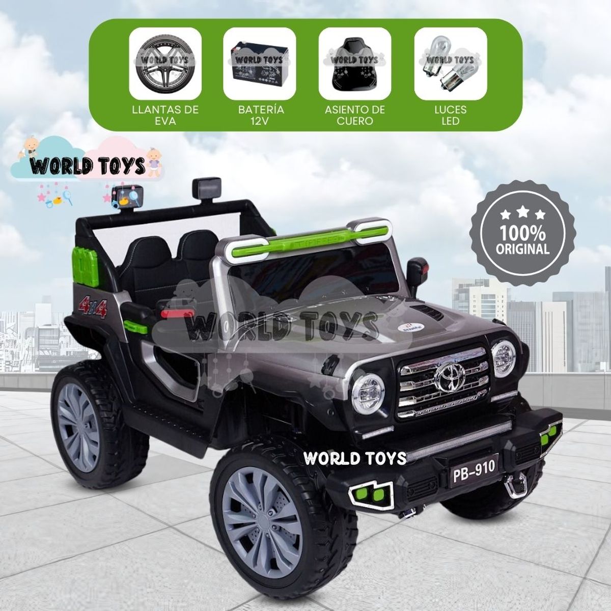 TOYOTA - Carro a Batería para Niños «GREAT TOYIN» Gray
