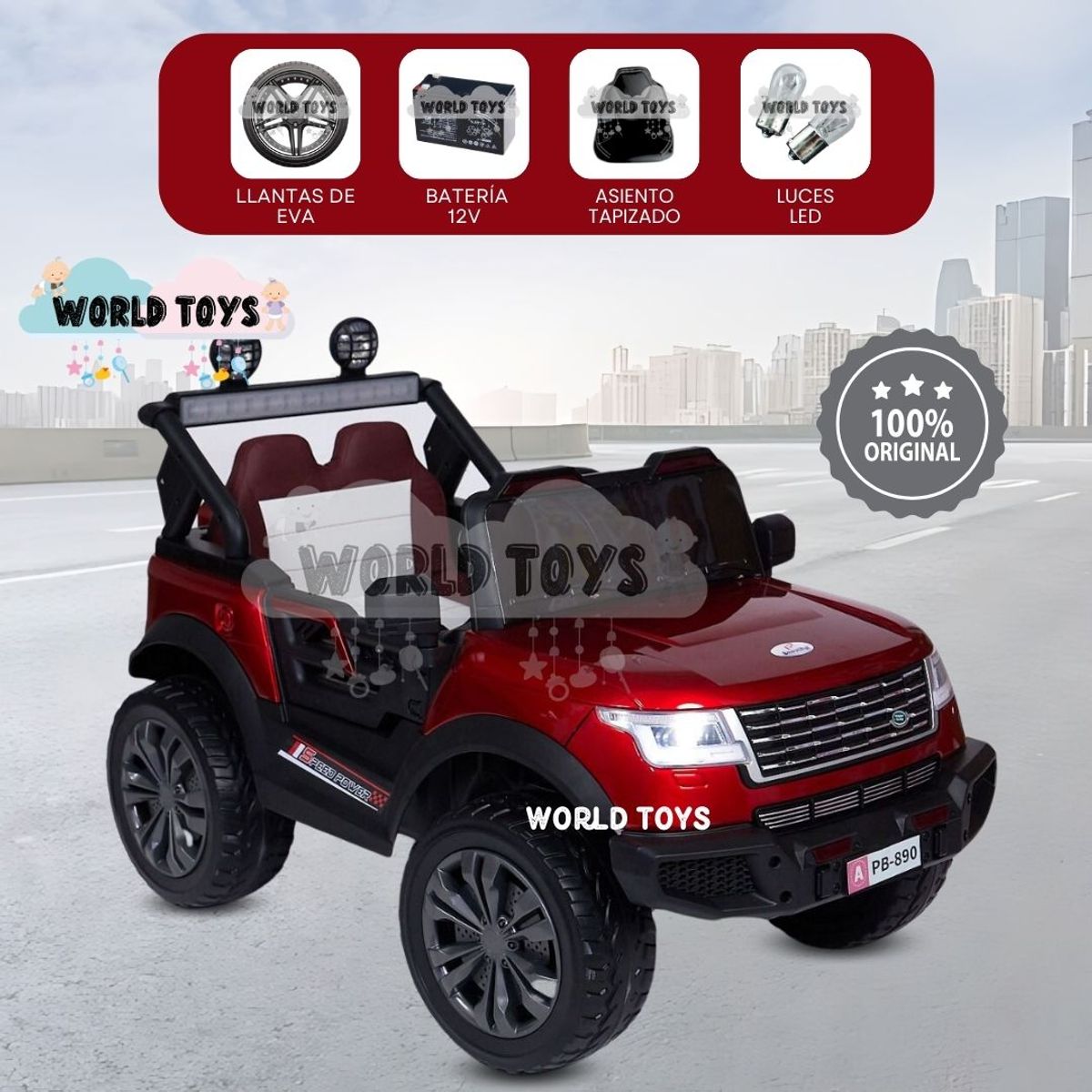 BEAUTIFUL - Carro a Batería para Niños «ROVER PLUS» Red