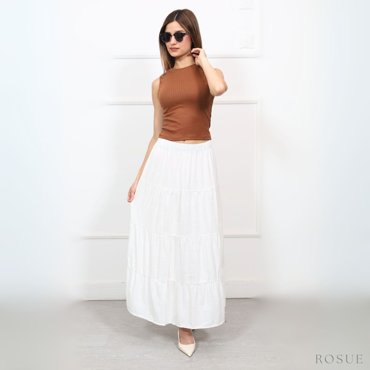 ROSUE - Falda Larga de verano mujer