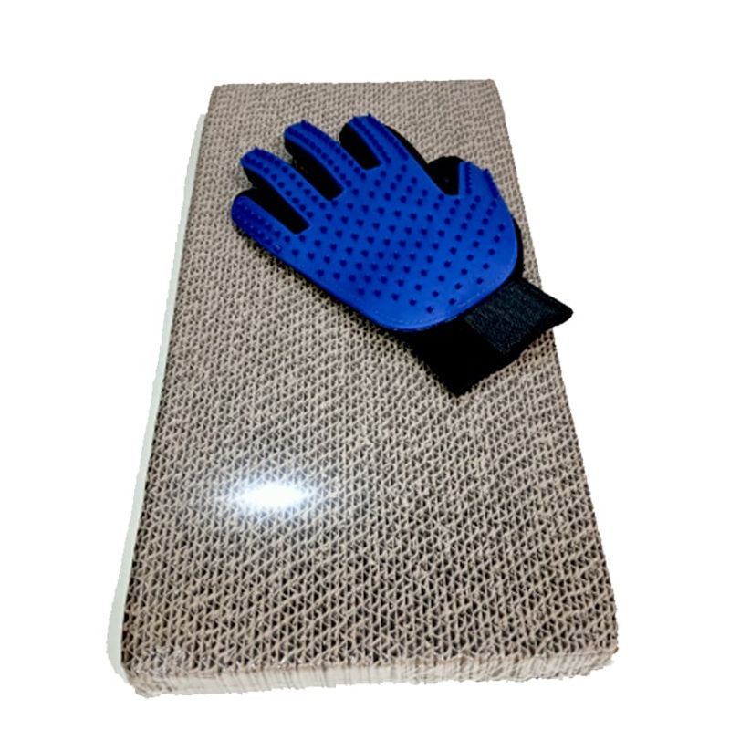 GENERICO - Set Guantes Quita Pelusa y Rascador Para Gatos Color Azul