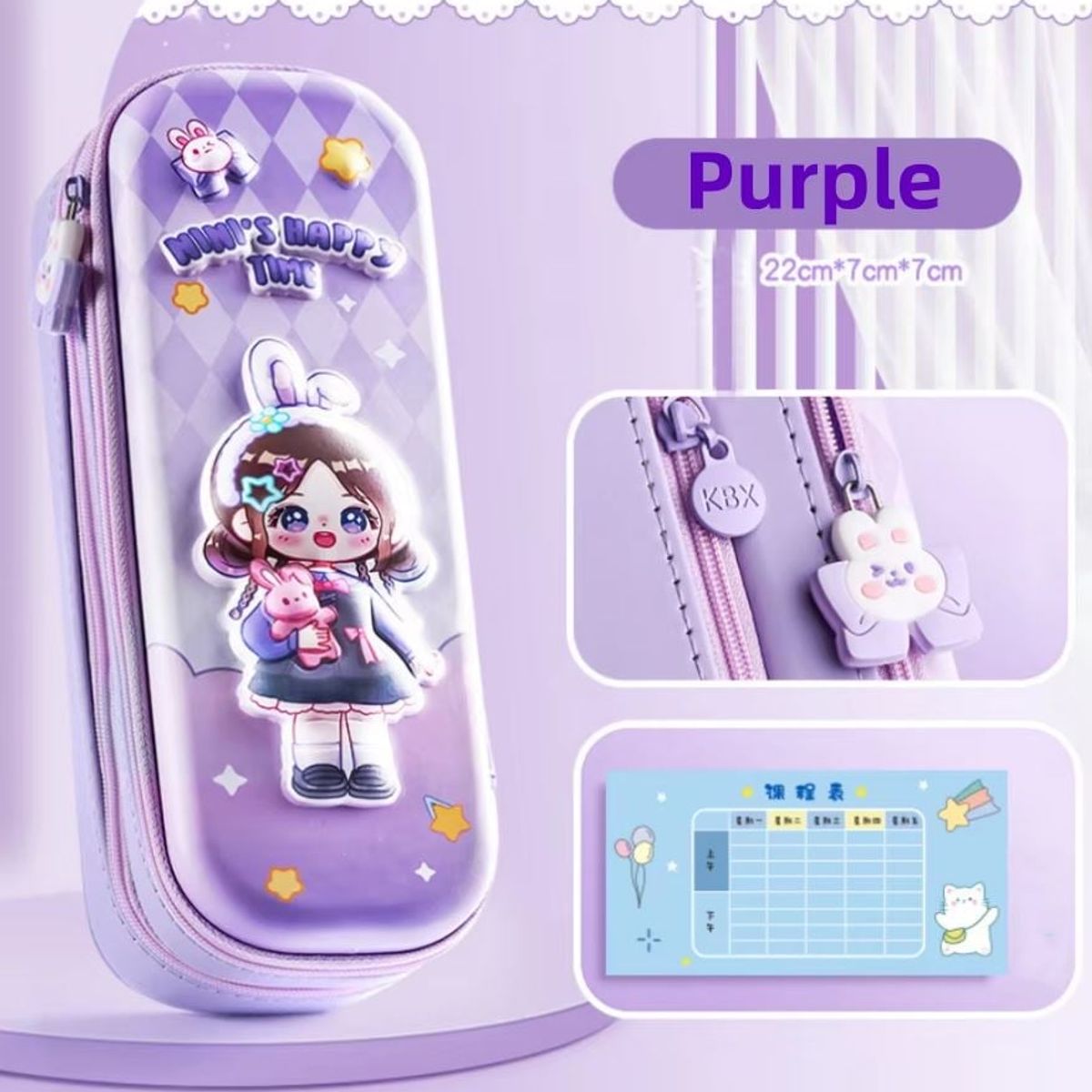 GENERICO - Cartucheras niñas Kawaii 3D - Doble compartimiento