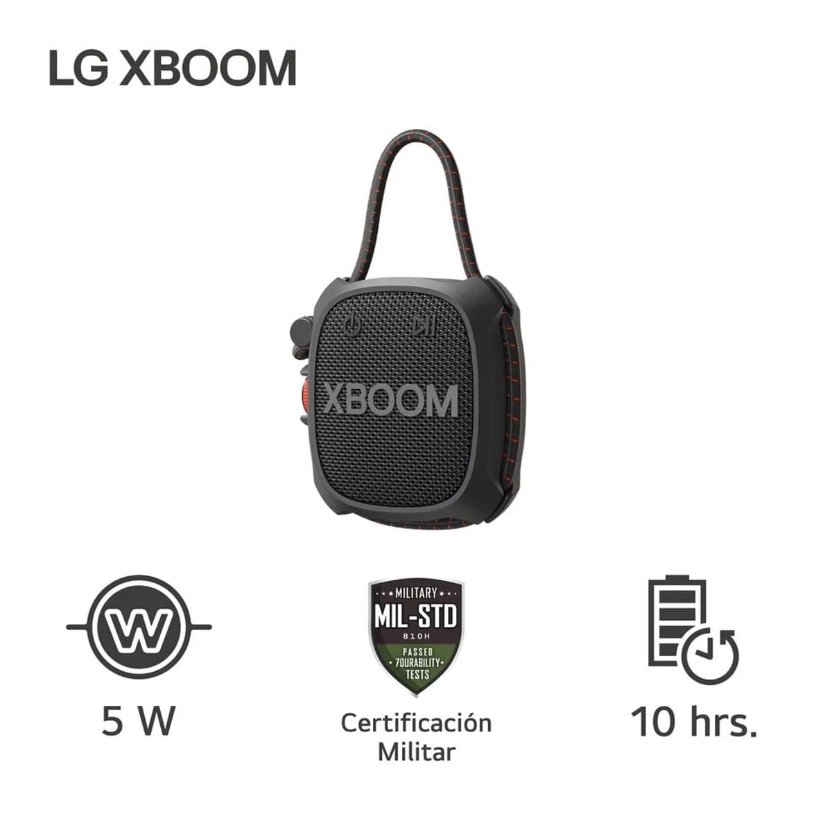 LG - Parlante Portátil LG XBOOM GO XG2TBK 5W Bluetooth