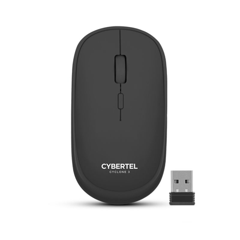 CYBERTEL - Mouse Bluetooth Cyclone3 CYB M500-3m - WiFi Recargable - USB C - Negro