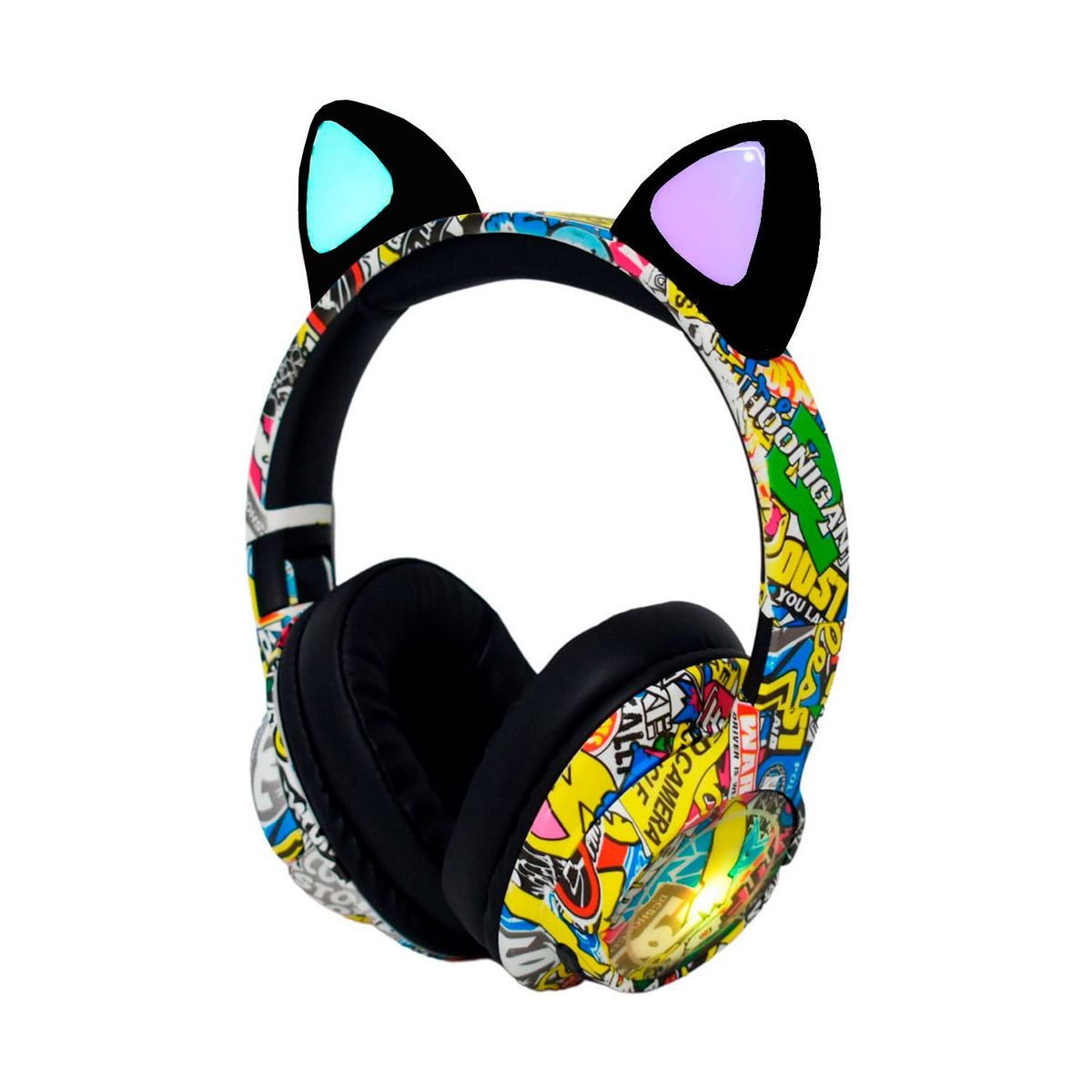 EWTTO - Audífonos Bluetooth Ewtto Orejas de Gato Diseño Urbano y Luz Led