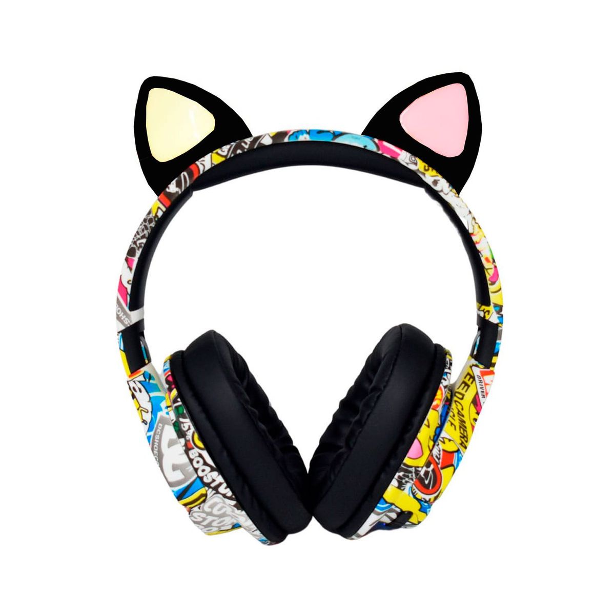 EWTTO - Audífonos Bluetooth Ewtto Orejas de Gato Diseño Urbano y Luz Led