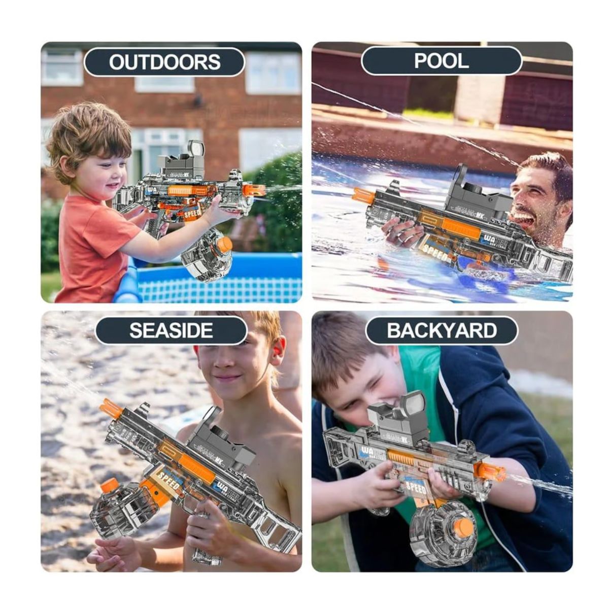 GENERICO - Pistola de agua eléctrica automática para niños y adultos