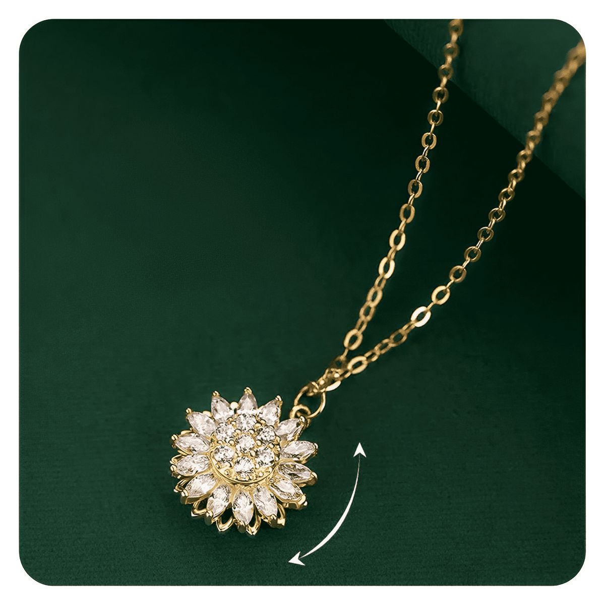 GENERICO - Collar Girasol Giratorio Regalo Mamá Joya Acero Dorado